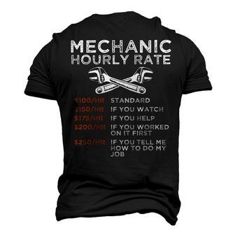 Mechanic Hourly Rate Repairing Prices Repairman Men's 3D T-Shirt Back Print | Mazezy