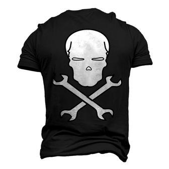 Mechanic Skull And Crossbones Car Guy Men's 3D T-Shirt Back Print | Mazezy