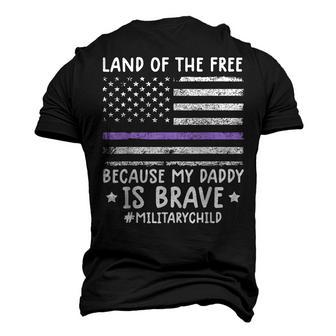 Month Of The Military Land Of Free Because My Daddy Is Brave Men's 3D T-Shirt Back Print | Mazezy