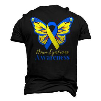 National Down Syndrome Day Awareness Butterfly Kids Mom Dad Men's 3D T-Shirt Back Print | Mazezy