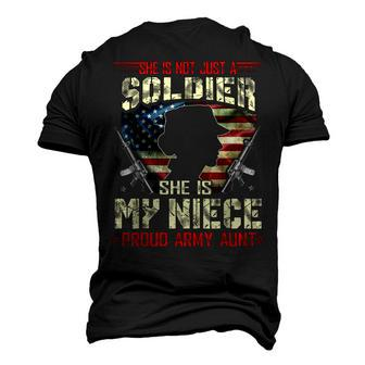 My Niece Is A Soldier Proud Army Aunt Military Men's 3D T-Shirt Back Print | Mazezy