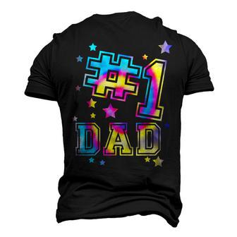 Number One 1 Dad Tie Dye Daddy Fathers Day Best Dad Ever Men's 3D T-shirt Back Print - Seseable