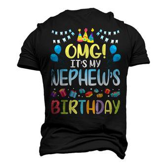 Omg Its My Nephews Birthday Happy To Me You Uncle Aunt Men's 3D T-Shirt Back Print | Mazezy