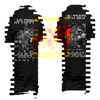 One Thankful Grandpa Autumn Fall Turkey Thanksgiving Fathers Men's 3D T-Shirt Back Print | Mazezy