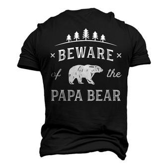 Papa Bear Daddy Bear Beware Dad Father Protector Men's 3D T-Shirt Back Print | Mazezy