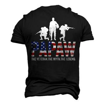 Papaw The Veteran The Myth The Legend Dad Daddy Father Sday Men's 3D T-shirt Back Print - Seseable
