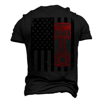 Patriotic Auto Automotive Mechanic Engine Piston Flag Men's 3D T-Shirt Back Print | Mazezy