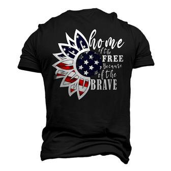 Patriotic Military American Patriotic Sunflower Memorial Day Men's 3D T-Shirt Back Print | Mazezy