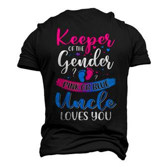Pink Or Blue Uncle Loves You Keeper Gender Reveal Baby Men's 3D T-Shirt Back Print | Mazezy