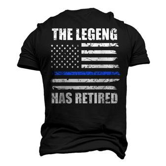 Police Officer The Legend Has Retired American Flag Cop Men's 3D T-shirt Back Print - Seseable