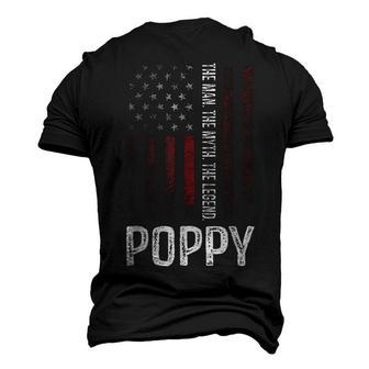 Poppy The Man The Myth The Legend Grandpa Men's 3D T-shirt Back Print - Seseable