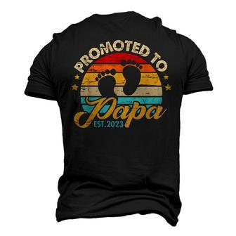 Promoted To Papa 2023 Fathers Day First Time Dad Pregnancy Men's 3D T-Shirt Back Print | Mazezy