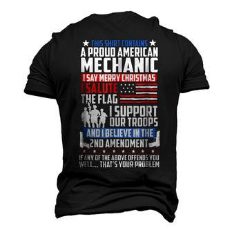 Proud American Mechanic Salute Support 2Nd Amendment Men's 3D T-Shirt Back Print | Mazezy