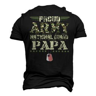 Proud Army National Guard Papa Dog Tags Military Sibling Men's 3D T-Shirt Back Print | Mazezy