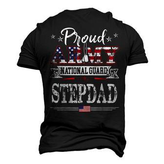 Proud Army National Guard Stepdad Us Military Men's 3D T-Shirt Back Print | Mazezy