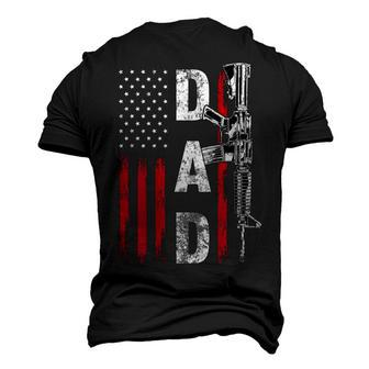 Proud Dad Daddy Gun Rights Ar15 American Flag Fathers Day Men's 3D T-Shirt Back Print | Mazezy