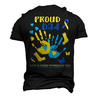 Proud Dad Down Syndrome Awareness T21 Men's 3D T-Shirt Back Print | Mazezy
