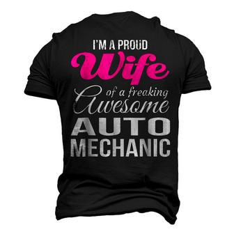 Proud Wife Of Freaking Awesome Auto Mechanic Wife Men's 3D T-Shirt Back Print | Mazezy