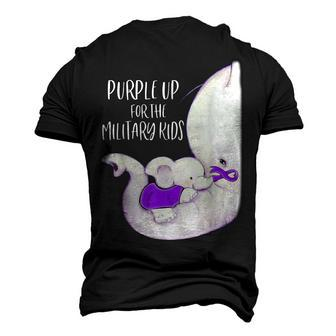 Purple Up For The Military Kids Month Elephant Ribbon Men's 3D T-Shirt Back Print | Mazezy