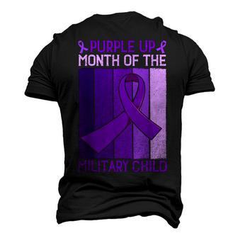 Purple Up Month Of The Military Child Month Ribbon Men's 3D T-Shirt Back Print | Mazezy
