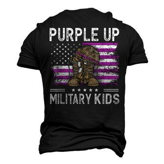 I Purple Up Month Of Military Kids Boots Us Flag Vintage Men's 3D T-Shirt Back Print | Mazezy