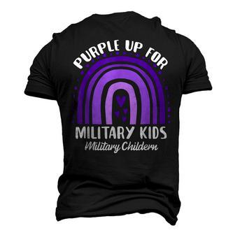 Quote Purple Up For Military Kids Military Child Month Men's 3D T-Shirt Back Print | Mazezy