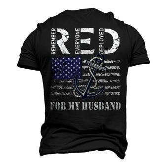 Red Friday For My Husband Military Deployed Navy Wife Flag Men's 3D T-Shirt Back Print | Mazezy