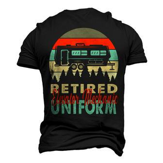 Retired Elevator Mechanic Uniform Rv Camping Retirement Men's 3D T-Shirt Back Print | Mazezy