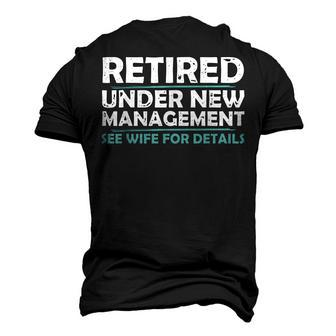 Retired Under New Management Retirement Men Dad Men's 3D T-Shirt Back Print | Mazezy