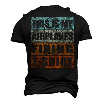 Retro Aircraft Mechanic Airplanes Technician Engineer Planes Men's 3D T-Shirt Back Print | Mazezy