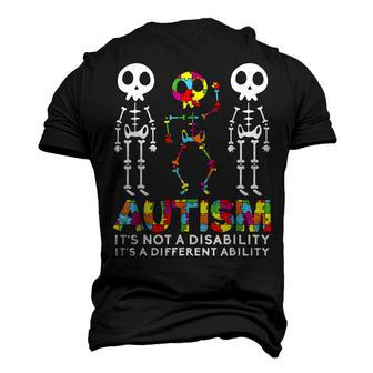 Skull Dance Autism Awareness Mom Dad Kids Autism Men's 3D T-Shirt Back Print | Mazezy