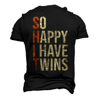 So Happy I Have Twins Twin Dad Father Mother Of Twins Gift For Mens Men's 3D Print Graphic Crewneck Short Sleeve T-shirt