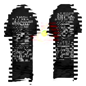 Softball Dad My Favorite Softball Player Calls Me Papa Daddy Men's 3D T-Shirt Back Print | Mazezy
