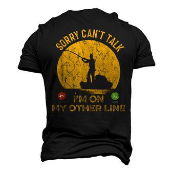 Sorry Cant Talk Fishing Dad Mens Fish Bass Fishing Men's 3D T-Shirt Back Print | Mazezy