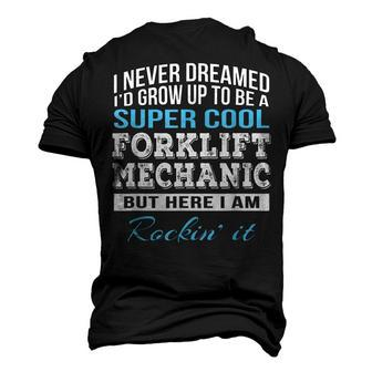 Super Cool Forklift Mechanic Men's 3D T-Shirt Back Print | Mazezy