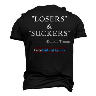 Trump Quote Saying Fallen Military Soldiers Losers & Suckers Men's 3D T-Shirt Back Print | Mazezy