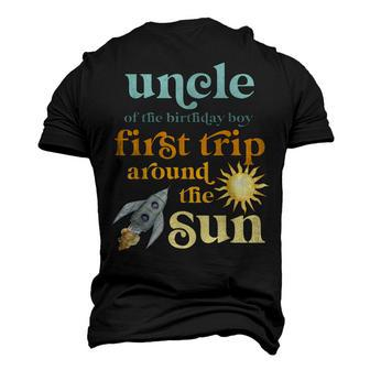 Uncle Outer Space 1St Birthday First Trip Around The Sun Men's 3D T-Shirt Back Print | Mazezy