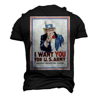 Uncle Sam I Want You For Us Army Vintage Poster Men's 3D T-Shirt Back Print | Mazezy