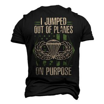 Us Flag Veteran Airborne Paratrooper Jummped Out Of Planes Men's 3D T-Shirt Back Print | Mazezy