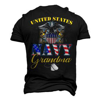Us Military Navy Grandma With American Flag Veteran Men's 3D T-Shirt Back Print | Mazezy