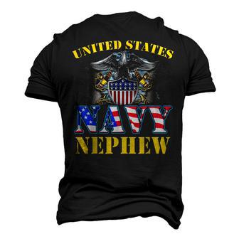 Us Military Navy Nephew With American Flag Veteran Men's 3D T-Shirt Back Print | Mazezy