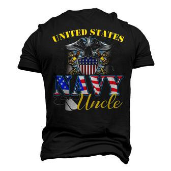 Us Military Navy Uncle With American Flag Veteran Men's 3D T-Shirt Back Print | Mazezy