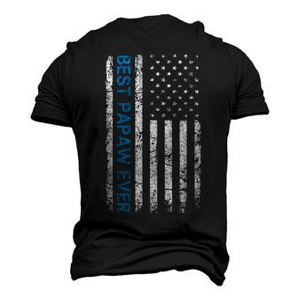 Usa American Flag Best Papaw Ever Retro Vintage Men's 3D T-shirt Back Print - Seseable