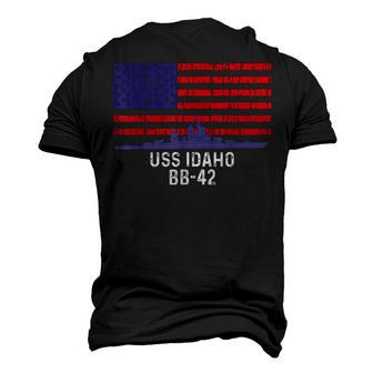 Uss Idaho Bb42 Battleship Vintage American Flag Men's 3D T-Shirt Back Print | Mazezy