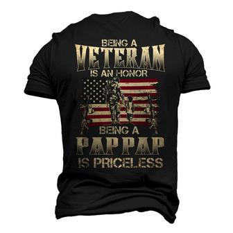 Being A Veteran Is An Honor Being A Pap Pap Is Priceless Men's 3D T-Shirt Back Print | Mazezy