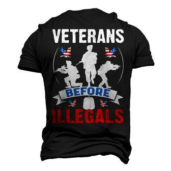 Veterans Before Illegals 4Th Of July Military Usa Soldier Men's 3D T-Shirt Back Print | Mazezy