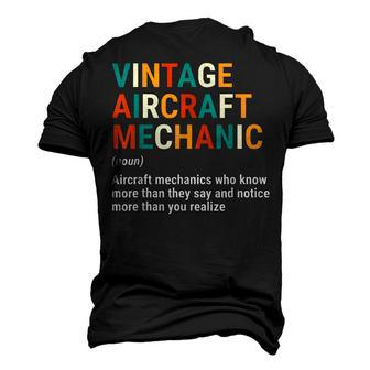 Vintage Aircraft Mechanic Definition Mechanic Men's 3D T-Shirt Back Print | Mazezy