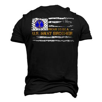 Vintage American Flag Proud To Be Us Navy Brother Military Men's 3D T-Shirt Back Print | Mazezy