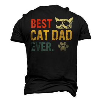 Vintage Best Cat Dad Ever T Cat Daddy Men's 3D T-Shirt Back Print | Mazezy