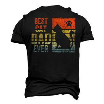 Vintage Best Cat Dad Ever Cat Daddy Fathers Day Men's 3D T-shirt Back Print - Seseable